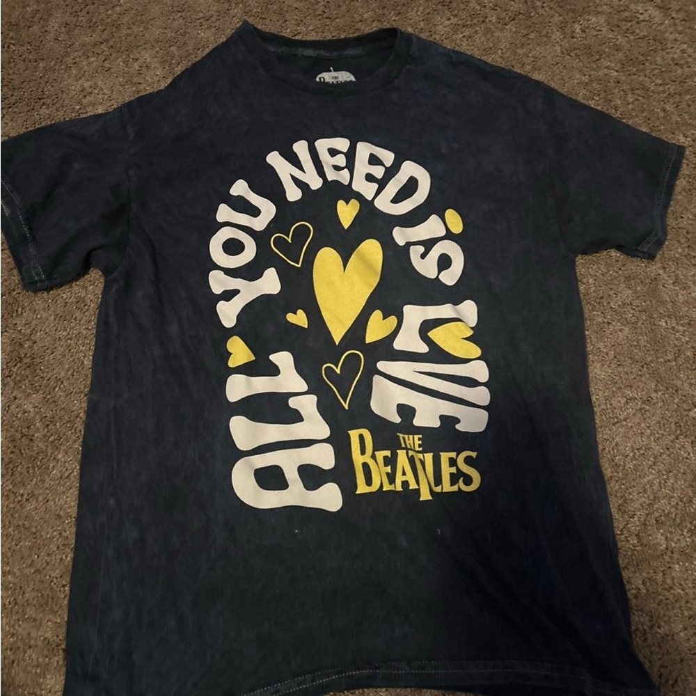 The Beatles Blue and Yellow Short Sleeve Tee
